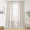 Nanspring Linen Curtains 90 Inch Long for