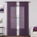 Nanspring Plum Linen Curtains 84 Inch Length