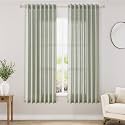Nanspring Sage Green Linen Curtains 63 Inches