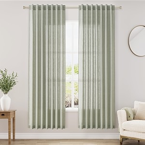 Nanspring Sage Green Semi Sheer Curtains 72