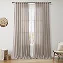 Nanspring Stone Beige Linen Curtains for Living