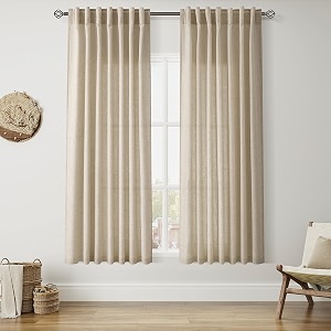 Linen Curtains 63 Inch for Living Room