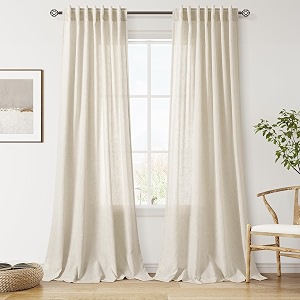 Nanspring Extra Long Linen Curtains 102 Inch