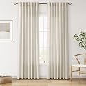 Nanspring Linen Curtains 84 Inch Long for