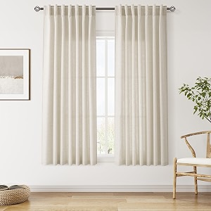 Linen Curtains 63 Inch Long for Living