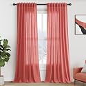 Nanspring Extra Long Linen Curtains 108 Inch