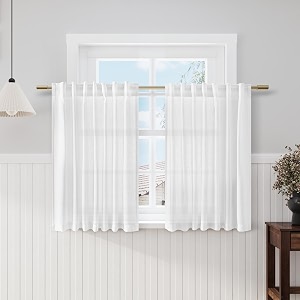 Nanspring White Kitchen Curtains 36 Inch Length