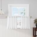 Nanspring White Linen Cafe Curtains 24 Inch