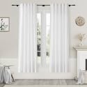 Nanspring White Linen Curtains 70 Inches Long