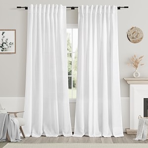 Nanspring White Semi Sheer Curtains 84 Inch