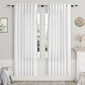 Nanspring White Semi Sheer Linen Curtains 73