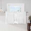 White Semi Sheer Linen Textured Valances for