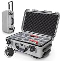 NANUK 935 Hard Case for Camera &amp; Lenses with Padded Divider – Waterproof Equipment Case with Wheels, 22” x 14” x 9” – Dustproof, Impact Resistant, Carry-On Approved for Most Airlines – Silver
