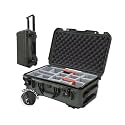 NANUK 935 Hard Case for Camera &amp; Lenses with Padded Divider – Waterproof Equipment Case with Wheels, 22” x 14” x 9” – Dustproof, Impact Resistant, Carry-On Approved for Most Airlines – Olive