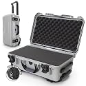 NANUK 935 Hard Case with Cubed Foam for Camera & Lenses – Waterproof Protective Equipment Case with Wheels, 22” x 14” x 9” – Dustproof and Impact Resistant, Carry-On Approved for Most Airlines–Silver