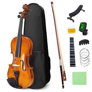 nanyi size 12 beginner first violin set natural solid wood beginner violin with shoulder rest rosin bow case and bridge stringed musical instruments violin music hobby
