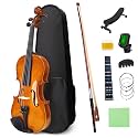 NANYI Size 1/2 beginner first violin Set, Natural Solid Wood Beginner Violin with Shoulder Rest, Rosin, Bow, Case, and Bridge, Stringed Musical Instruments Violin Music Hobby