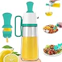 Nanzu 2 in 1 Glass Olive Oil Dispenser - Seasoning Container for Honey, Vinegar - Kitchen Bottle for Cooking, Frying, Baking, BBQ, Pancake, Air Fryer, Marinating