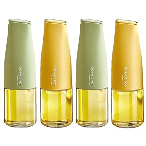 nanzu glass oil amp vinegar dispenser - automatic gravity bottle with drip-free spout ideal for oil storage