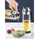 Nanzu Olive Oil Glass Dispenser With Silicone Auto Flip, Leak Proof, Non-Slip Handle, Automatic Cap and Stopper for Kitchen Cooking (500Ml)
