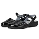 NAOT Footwear Womens Arataki Sandal Black Crinkle Patent Leather -10-10.5 M US