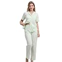 NAP BOUND 100% Cotton Women's Pajama Sets Short Sleeve Button Down Soft Pjs 2 Piece Lounge Set with Pocket Nightwear XS-XXL