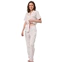 NAP BOUND 100% Cotton Women's Pajama Sets Short Sleeve Button Down Soft Pjs 2 Piece Lounge Set with Pocket Nightwear XS-XXL