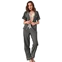 NAP BOUND 100% Cotton Women's Pajama Sets Short Sleeve Button Down Soft Pjs 2 Piece Lounge Set with Pocket Nightwear XS-XXL