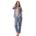 NAP BOUND 100% Cotton Women's Pajama Sets Short Sleeve Button Down Soft Pjs 2 Piece Lounge Set with Pocket Nightwear XS-XXL