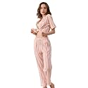 NAP BOUND 100% Cotton Women's Pajama Sets Short Sleeve Button Down Soft Pjs 2 Piece Lounge Set with Pocket Nightwear XS-XXL