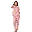 NAP BOUND 100% Cotton Women's Pajama Sets Short Sleeve Button Down Soft Pjs 2 Piece Lounge Set with Pocket Nightwear XS-XXL