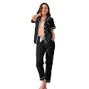 NAP BOUND 100% Cotton Women's Pajama Sets Short Sleeve Button Down Soft Pjs 2 Piece Lounge Set with Pocket Nightwear XS-XXL