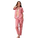 NAP BOUND 100% Cotton Women's Pajama Sets Short Sleeve Button Down Soft Pjs 2 Piece Lounge Set with Pocket Nightwear XS-XXL