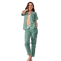 NAP BOUND 100% Cotton Women's Pajama Sets Short Sleeve Button Down Soft Pjs 2 Piece Lounge Set with Pocket Nightwear XS-XXL