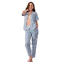 NAP BOUND 100% Cotton Women's Pajama Sets Short Sleeve Button Down Soft Pjs 2 Piece Lounge Set with Pocket Nightwear XS-XXL