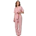 NAP BOUND 100% Cotton Women's Pajama Sets Short Sleeve Button Down Soft Pjs 2 Piece Lounge Set with Pocket Nightwear XS-XXL