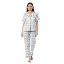 NAP BOUND 100% Cotton Women's Pajama Sets Short Sleeve Button Down Soft Pjs 2 Piece Lounge Set with Pocket Nightwear XS-XXL