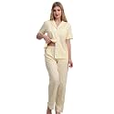 NAP BOUND 100% Cotton Women's Pajama Sets Short Sleeve Button Down Soft Pjs 2 Piece Lounge Set with Pocket Nightwear XS-XXL