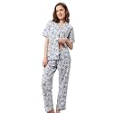 NAP BOUND 100% Cotton Women's Pajama Sets Short Sleeve Button Down Soft Pjs 2 Piece Lounge Set with Pocket Nightwear XS-XXL
