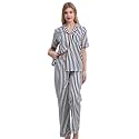 NAP BOUND 100% Cotton Women's Pajama Sets Short Sleeve Button Down Soft Pjs 2 Piece Lounge Set with Pocket Nightwear XS-XXL