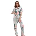 NAP BOUND 100% Cotton Women's Pajama Sets Short Sleeve Button Down Soft Pjs 2 Piece Lounge Set with Pocket Nightwear XS-XXL