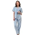 NAP BOUND 100% Cotton Women's Pajama Sets Short Sleeve Button Down Soft Pjs 2 Piece Lounge Set with Pocket Nightwear XS-XXL