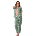 NAP BOUND 100% Cotton Women's Pajama Sets Short Sleeve Button Down Soft Pjs 2 Piece Lounge Set with Pocket Nightwear XS-XXL