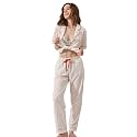 NAP BOUND 100% Cotton Women's Pajama Sets Short Sleeve Button Down Soft Pjs 2 Piece Lounge Set with Pocket Nightwear XS-XXL