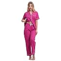 NAP BOUND 100% Cotton Women's Pajama Sets Short Sleeve Button Down Soft Pjs 2 Piece Lounge Set with Pocket Nightwear XS-XXL