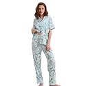 NAP BOUND 100% Cotton Women's Pajama Sets Short Sleeve Button Down Soft Pjs 2 Piece Lounge Set with Pocket Nightwear XS-XXL