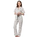 NAP BOUND 100% Cotton Women's Pajama Sets Short Sleeve Button Down Soft Pjs 2 Piece Lounge Set with Pocket Nightwear XS-XXL