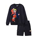 Nap Chief Kids Cotton Blend Naruto Grey Cargo Co-Ord Set for Boys &amp; Girls, Sweatshirt And Shorts Set for Casual Wear