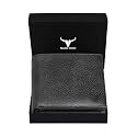 NAPA HIDE Black Leather Wallet for Men I Handcrafted I 4 Credit/Debit Card Slots I 2 Currency Compartments I 1 Transparent ID Window I Textured Wallet