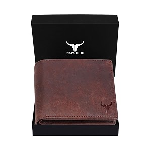 napa hide top grain genuine leather wallet for men brown crck